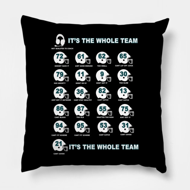 It's the Whole Team. Pillow by Philly Drinkers