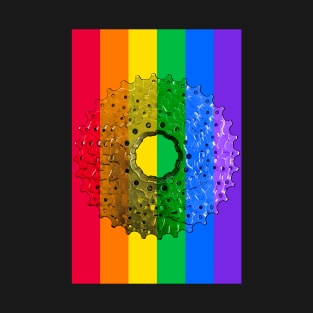 Rainbow Pride Flag Bicycle Cassette T-Shirt