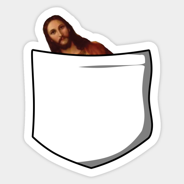 Pocket Peeking Jesus - Jesus - Sticker
