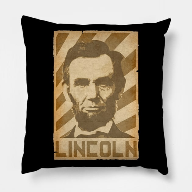 Abraham Lincoln Retro Propaganda Pillow by Nerd_art