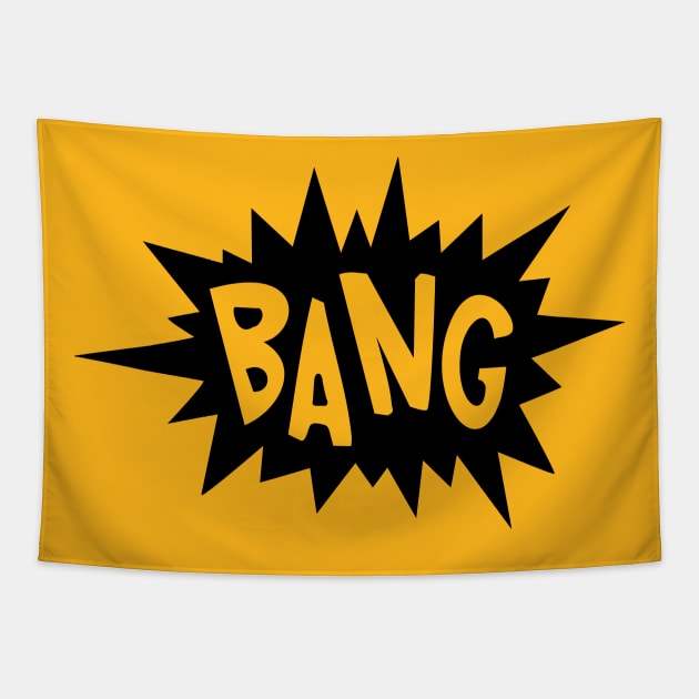 Bang: Pop Art Typographic Explosion Tapestry by Jarecrow 