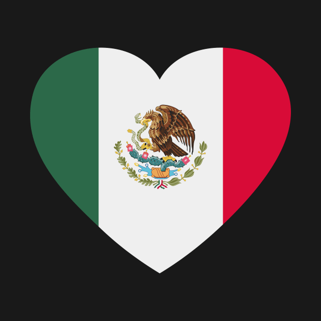 I Love Mexico // Heart-Shaped Mexican Flag by SLAG_Creative