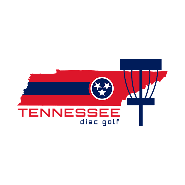 Tennessee Disc Golf - State Shape Red by grahamwilliams