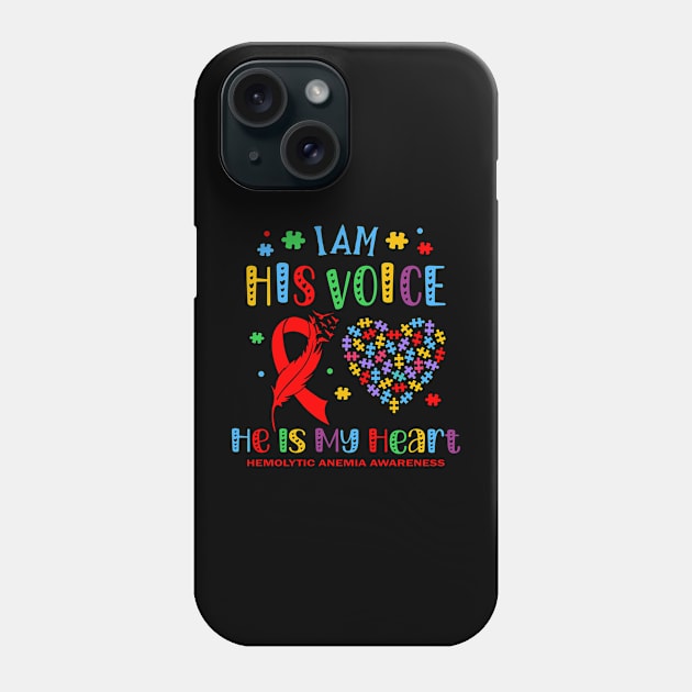 Hemolytic Anemia Awareness Support Red Ribbon Phone Case by GloriaArts⭐⭐⭐⭐⭐