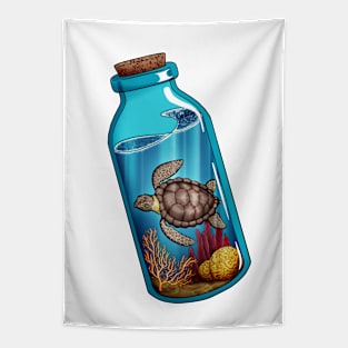 Sea Turtle Bottle Tapestry