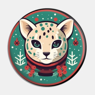 Ocelot in Ornament, Love Cats Pin