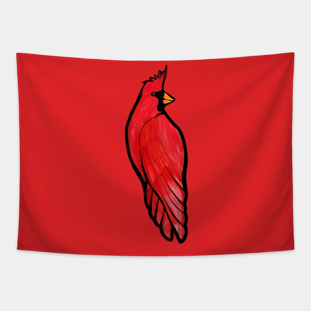 Red Cardinal Tapestry by bubbsnugg