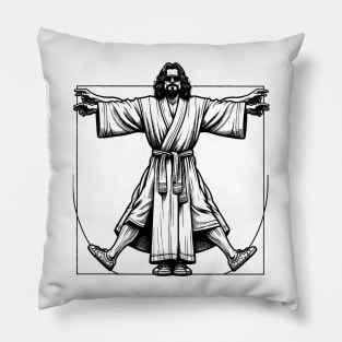 Vitruvian Dude Illustration Pillow