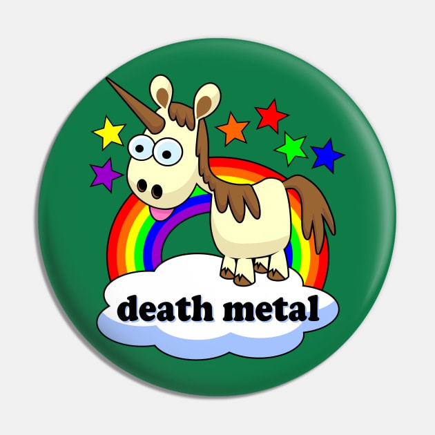 death metal unicorn Pin by DavesTees