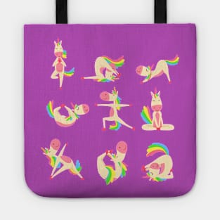 Unicorn Yoga Poses Funny Meditation Yogi Tote