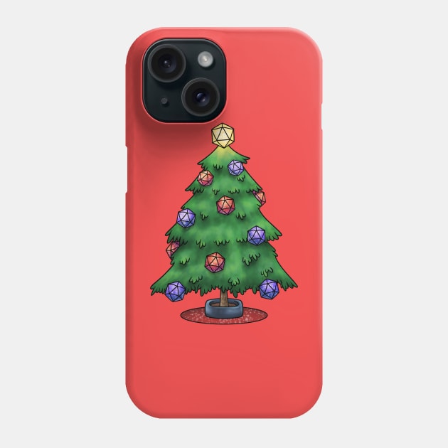 D20 Dice Christmas Tree Phone Case by Takeda_Art