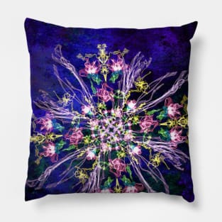 Abstract delicate silk flowers Pillow