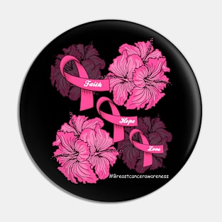 Faith Hope Love Breast Cancer Awareness Pin