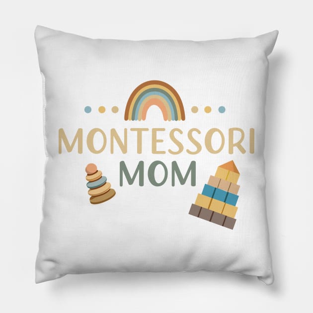 Montessori Bliss: Beige Mom Collection Pillow by carolsalazar