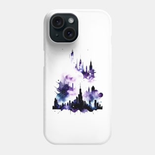 Abstract Watercolor Cosmic City Phone Case