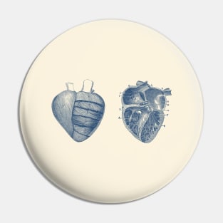 Heart Diagram - Dual View - Vintage Anatomy Pin