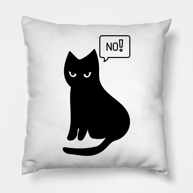 Black Cat Says no Pillow by A tone for life