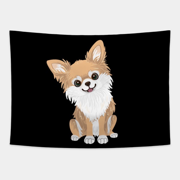 Cute Chihuahua puppy dog lover Tapestry by HamilcArt