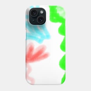 Green red orange watercolor abstract art Phone Case