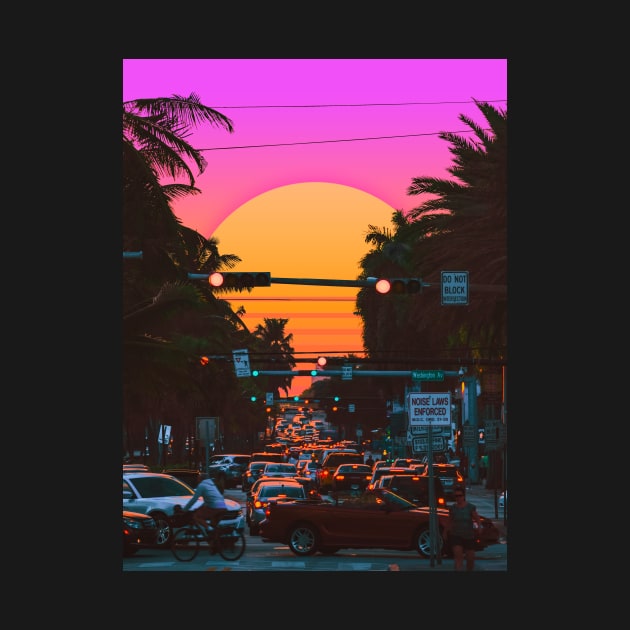 Vaporwave Sunset III (Miami Vice) by Yagedan