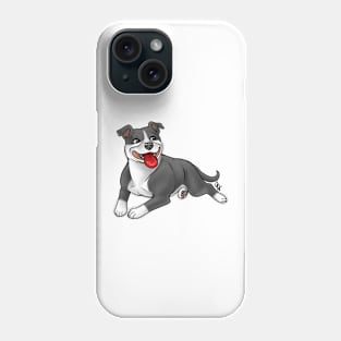 Dog - Staffordshire Bull Terrier - Blue and White Phone Case