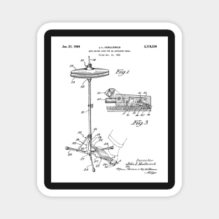 Hi Hat Drum Patent - Drummer Art - Black And White Magnet