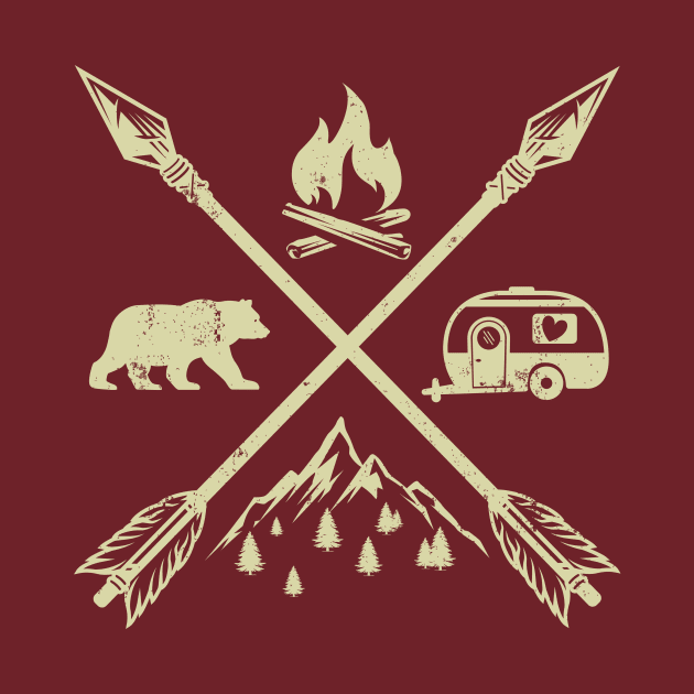 Crossed Arrows Camping by BadrooGraphics Store