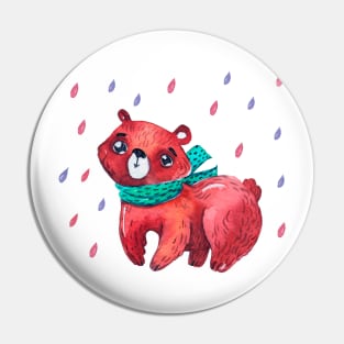 Bear Painting Hand Drawn Pin