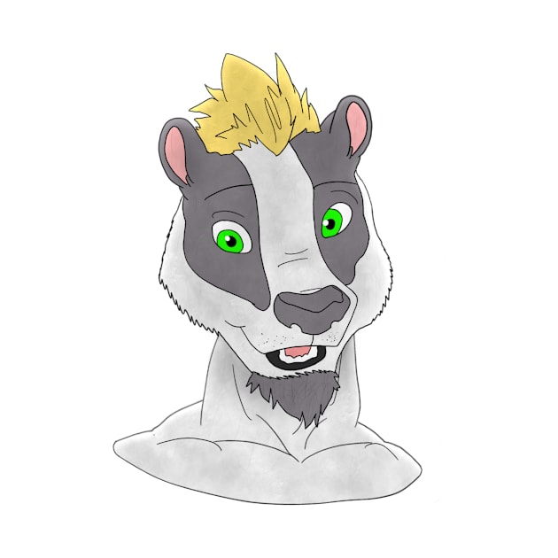 Anthro badger face by Veleno