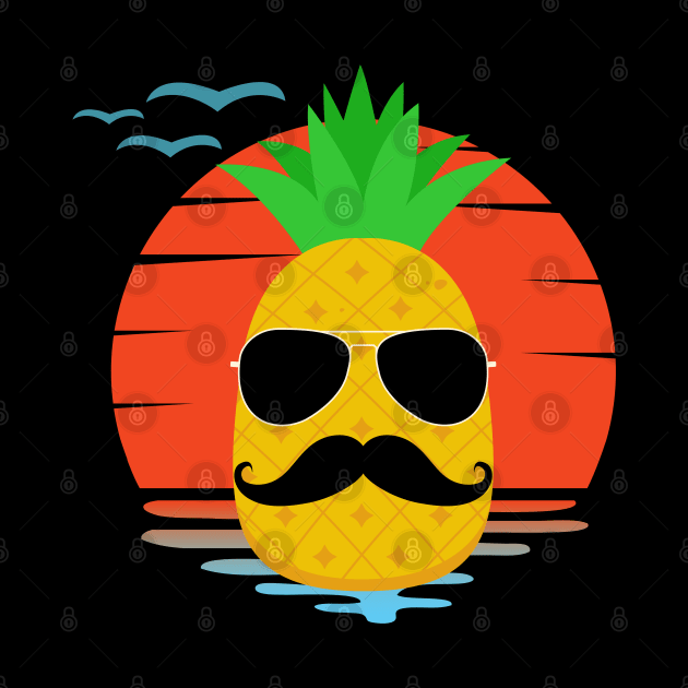 Cool Pineapple with mustache by Mind Your Tee