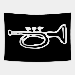 Trumpet Doodle White Tapestry