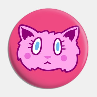 Pink Cartoon Cat Face Pin