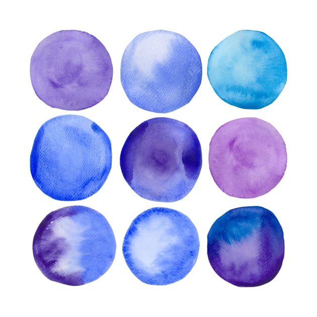 Watercolour blue dots by MashaVed