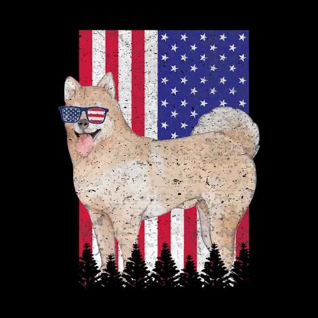 Akita Chow Patriotic Dog Usa Pride American Flag by eldridgejacqueline