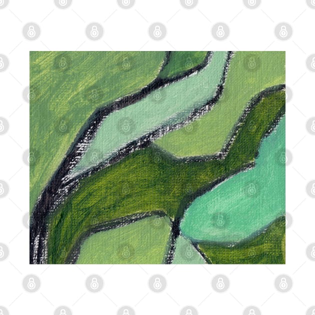 Sap Green Abstract Art by Go Abstract Art