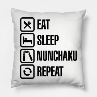 Eat Sleep Nunchaku Repeat Pillow