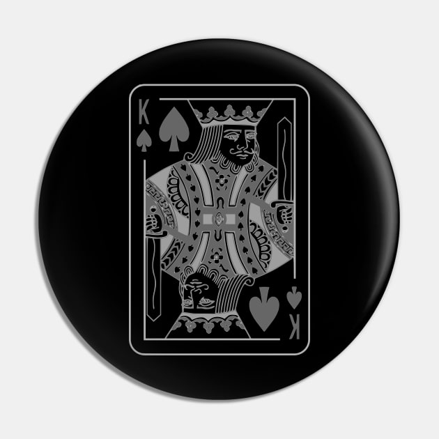 King of Spades Grayscale Pin by inotyler