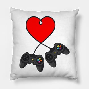 Video Gamer Heart Controller Valentine's Day Pillow