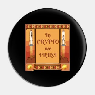 In Crypto we Trust  Crypto Hodl BTC Blockchain Bitcoin Pin