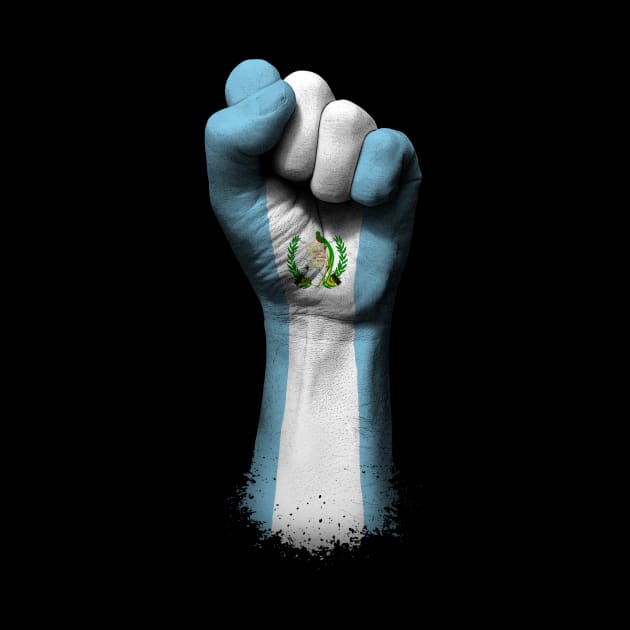 Flag of Guatemala on a Raised Clenched Fist by jeffbartels