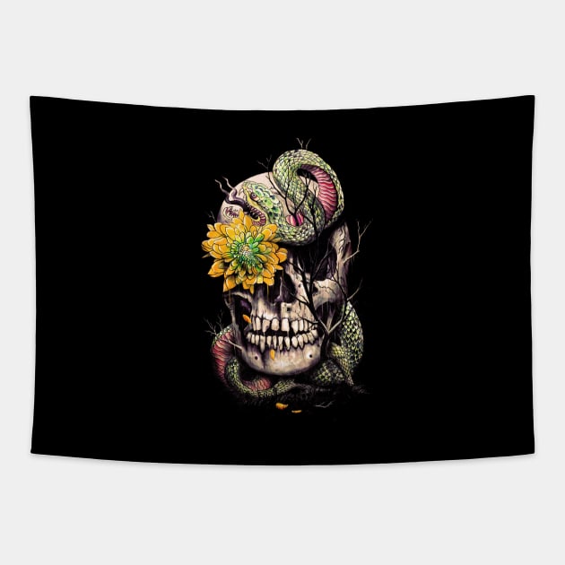 Snake & Skull Tapestry by nicebleed