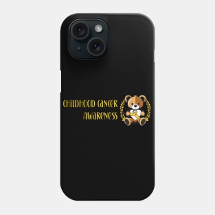 Childhood cancer awareness golden teddy bear Phone Case