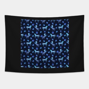 Celestial blue horses in my dreams Tapestry