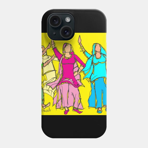 Punjabi Giddah dancers 1 Phone Case by sukhpalgrewal