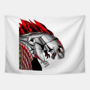 mechagodzilla gojira ecopop kaiju beast in cyber art Tapestry