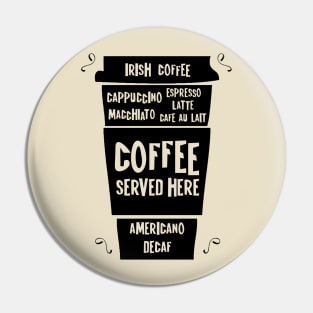 Quote coffee typography set Pin