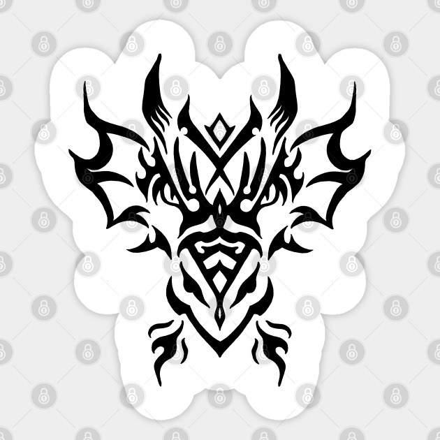 Dragon Tribal Dragon Tribal Abstract Fantasy Silhouet Sticker