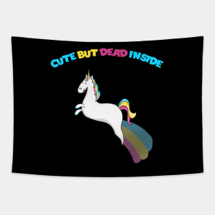 Cute But Dead Inside Zombie Ghost Unicorn Tapestry