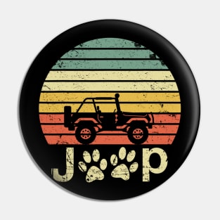 Vintage Jeep Dog Paws Jeep Offroad Men/Women/Kid Jeep Lover Pin