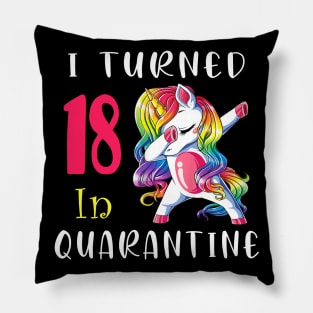 I Turned 16 in quarantine Cute Unicorn Dabbing Pillow